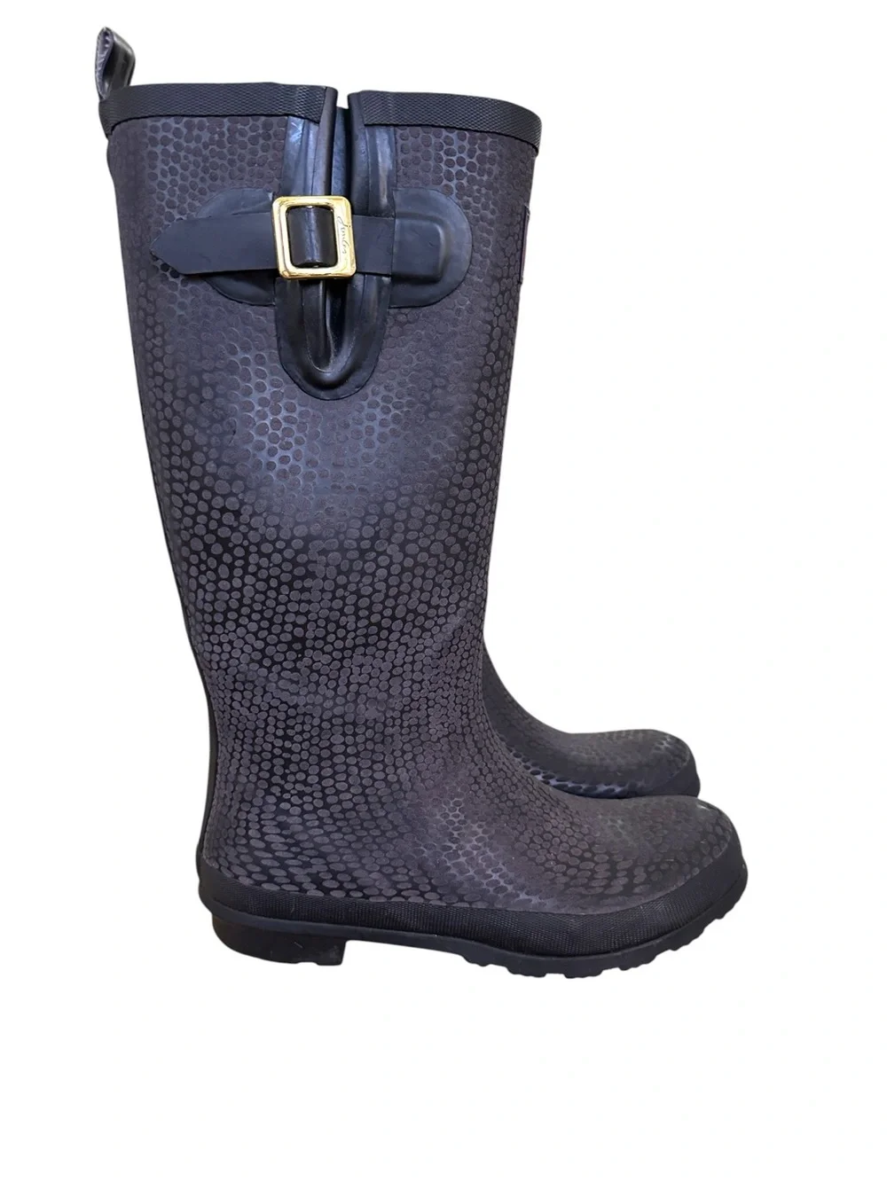 JOULES Nessie Tall Welly‎ Rainboots Snake Inspired Waterproof Classic US Size 9